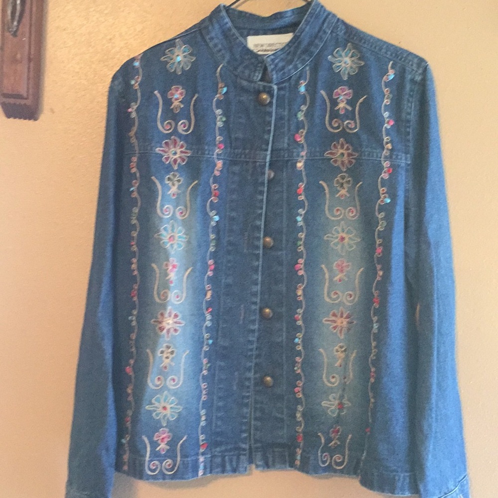 New Direction Denim sm beaded Indian style jacket
